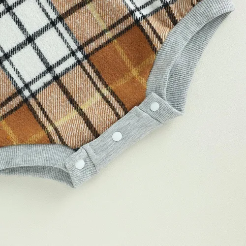 Vista 5 de Socutebabe Ropa de otoño para bebé niño, manga larga, sudadera con capucha de tablero de ajedrez, sudadera con capucha para mamá