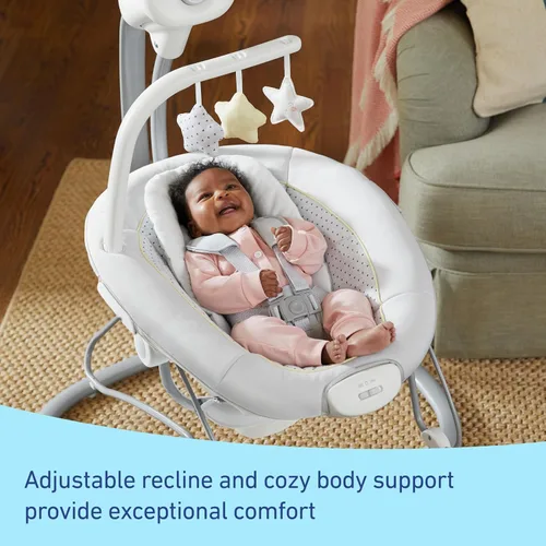 Vista 4 de Graco Sway2Me - Asiento portátil para bebé con música, sonidos y ajustes ajustables, colección Watson