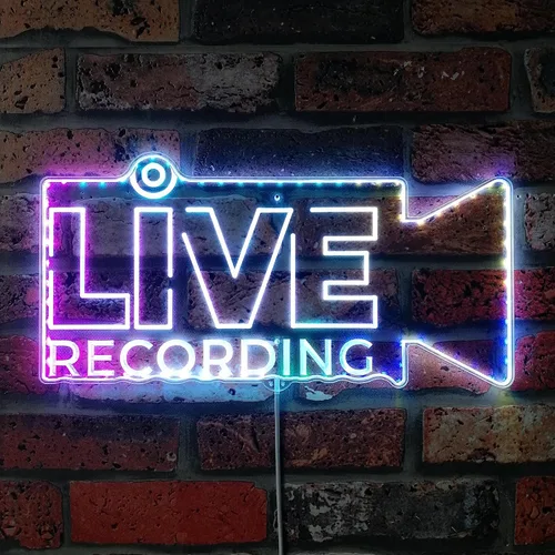 Vista 18 de ADVPRO Grabación en vivo en el aire RGB Dynamic Glam LED Sign - Forma de corte a borde - Decoración de pared inteligente 3D - Iluminación dinámica