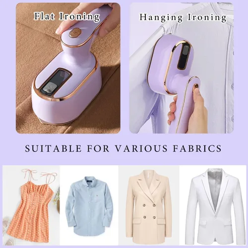 Vista 2 de Plancha de vapor de viaje Mini: tamaño de mano portátil de tela vaporera de ropa pequeña de mano plancha de vapor eléctrica para camisas de vestir