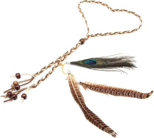 Vista 8 de Tallahassee - Diadema con borlas de plumas indias estilo bohemio