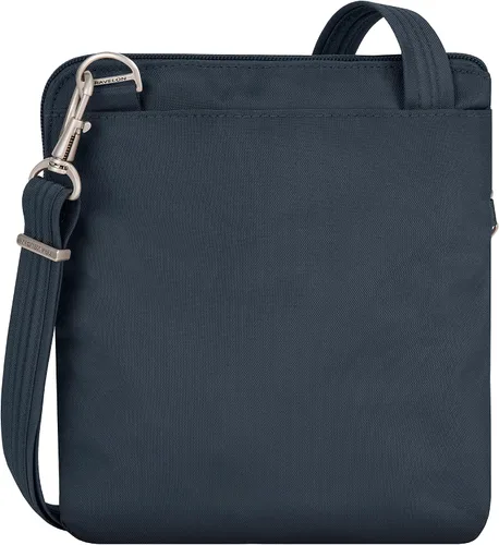 Vista 5 de Travelon Bolso cruzado clásico con cremallera Dbl y antirrobo, midnight, 9 x 10.5 x 1, Bolso bandolera clásico antirrobo con cremallera Dbl
