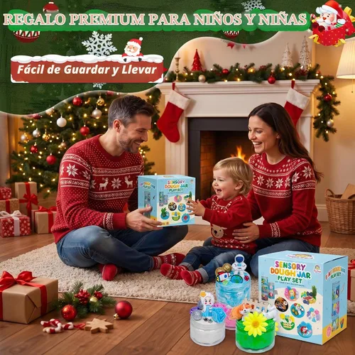 Vista 9 de Paquete de 8 tarros de masa sensoriales, kit de juego reutilizable