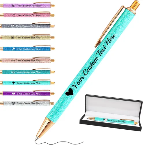 Vista 16 de Bolígrafos personalizados con purpurina con nombre a granel, 10 unidades, bolígrafos personalizados con punta de lápiz digital para mujeres y niñas