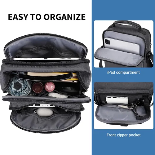 Vista 4 de WITZMAN Bolsos cruzados para hombre, bolso de hombro de viaje, ligero, bolso pequeño casual para trabajo, viajes