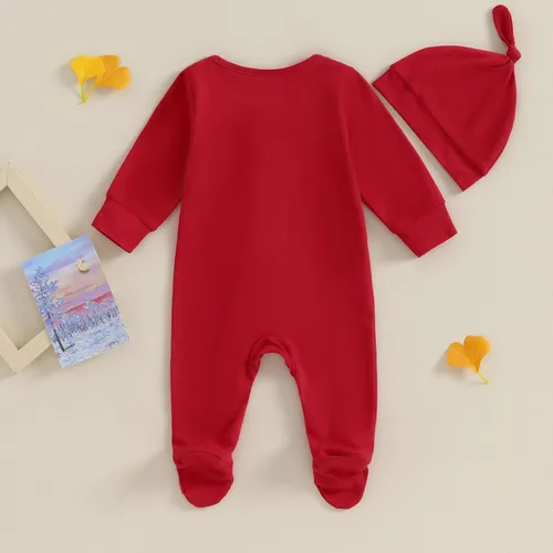 Vista 4 de Bowanadacles Mameluco de una pieza de manga larga para bebés, niñas y niños, con cremallera, con gorro