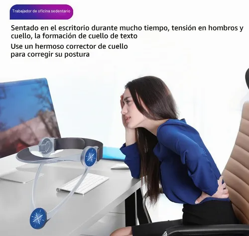 Vista 4 de Collar de Cuello Ajustable 360° - Soporte de Cuello con Estira-Cuello Collar Cervical Hecho de Plástico para Corregir la Postura de Cabeza