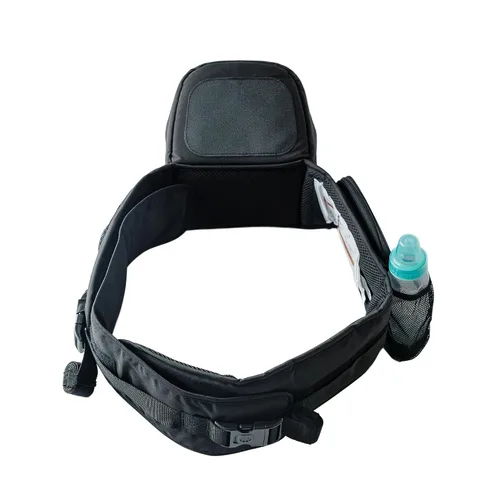 Vista 4 de TushBaby - Portabebés con asiento a la cadera, certificado seguridad, ganador premio Mom's Choice, visto Shark Tank, transporte ergonómico con Negro