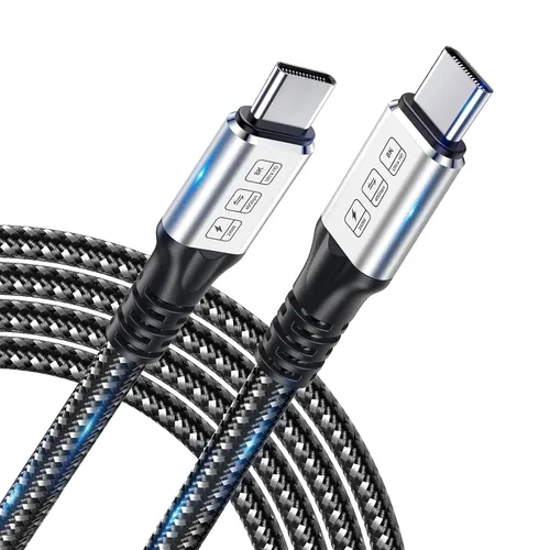 Vista 10 de Cable Thunderbolt 4, cable USB C a USB C de 240 W soporta transferencia de fecha de 40 Gbps, pantalla 8K y 4K, cable Thunderbolt4 a USB C de 6.6
