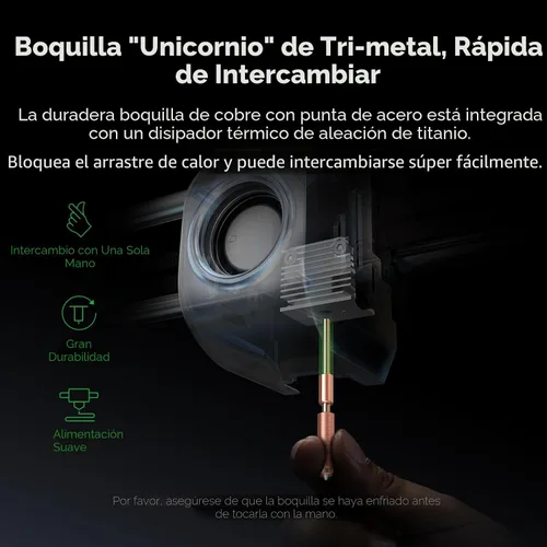 Vista 5 de Creality K1C Impresora 3D, Nivelación Automática de Alta Velocidad de 600mm/s, Extrusora Directa Robusta Libre de Obstrucciones K1 SE Impresora 3D
