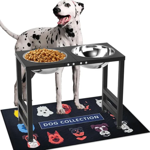 Vista 10 de ADENGL Cuenco elevado de metal para perros, soporte elevado para comedero de perros de 10" de alto con 2 cuencos de acero inoxidable de 42oz