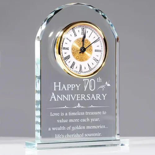 Vista 9 de YWHL Reloj de aniversario de 10 años para ella, regalo de recuerdo de cristal para el 10º aniversario de boda, regalo para pareja