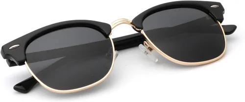 Vista 23 de KALIYADI Gafas de sol polarizadas para hombres y mujeres, marco semi sin montura, para conducir con bloqueo UV A01-(1 Pack) Tortuga Mate G15
