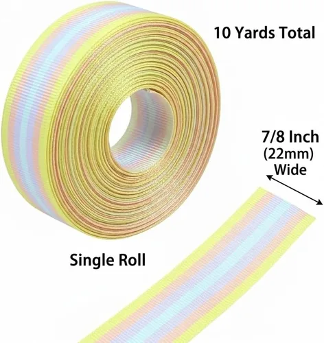 Vista 2 de LGBTQ Rayas LGBTQ Impreso 7/8 Pulgadas Cinta Grosgrain Blanca Gay Pride Cheer 10 Yardas