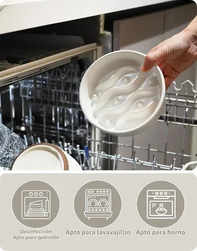 Vista 6 de Cuencos de cerámica para perros pequeños, comedero lento para perros pequeños, comedero lento para perros de 0.6 tazas para comer rápido, cuenco