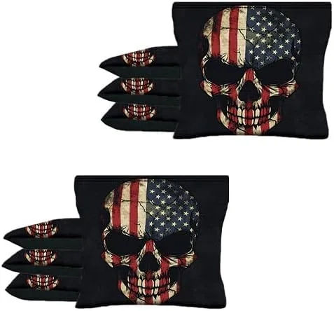Vista 11 de Custom Shark Attack Submarine Set of 8 Regulation Cornhole Bags B40 Negro/Azul