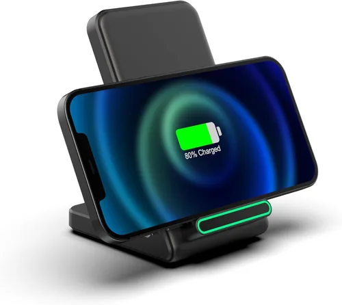 Vista 8 de TRON Soporte inalámbrico de carga rápida, cargador de inducción de 15 W con luz LED, cable de 6 pies - Compatible con Android S24/S23/S22/S21/S20