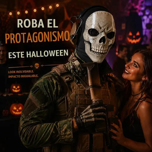 Vista 4 de Dutty - Máscara de fantasma de calavera, disfraz de pasamontañas de COD
