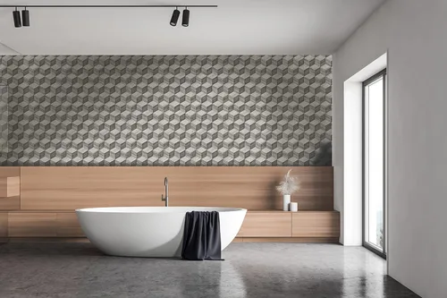 Vista 5 de CONCORD WALLCOVERINGS ™ DC119071 - Papel tapiz geométrico gris para despegar y pegar, extraíble, papel tapiz temporal, 21 pulgadas x 16.4 pies