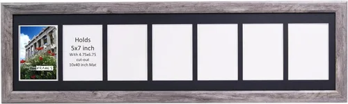 Vista 43 de Creative Picture Frames Marco de Fotos Negro con 2 Aberturas de Vidrio que Contiene Fotografías de 5 por 7 Pulgadas con Paspartú Negro de 10X12