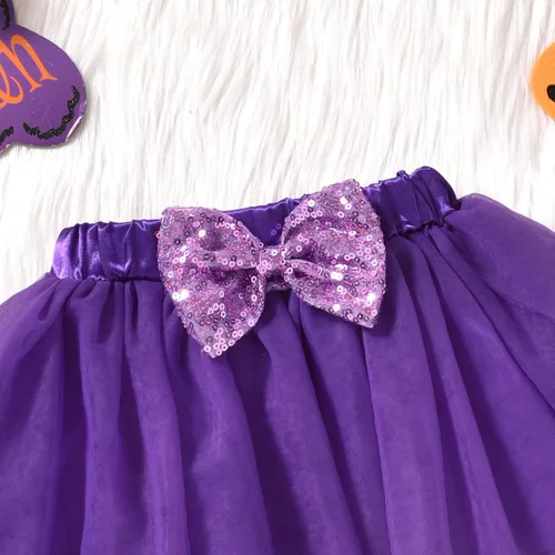 Vista 9 de Baby Girl Halloween Costumes My 1st Halloween Outfits Romper+ Tutu Skirt+ Striated Leg Warmer+ Bunny Headband Outfit Set