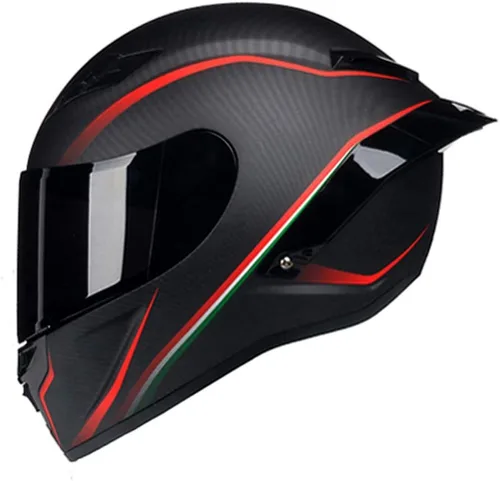 Vista 4 de Casco de motocicleta de fibra de carbono Cara completa Motocross Off Road Moto Street Bike Racing Cascos