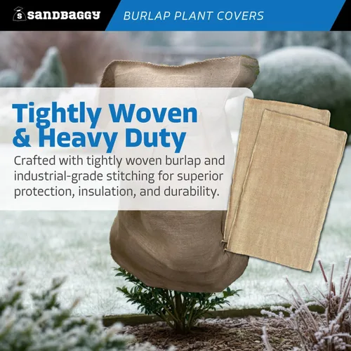 Vista 7 de Sandbaggy Bolsas de arpillera de 24 x 40 pulgadas, tela de protección contra heladas y congelación para árboles, arbustos y plantas al aire libre