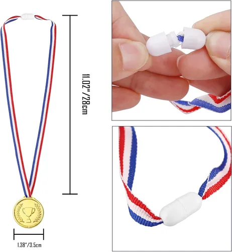 Vista 4 de Caydo Gold Medals for Kids, Plastic Medals for Awards Winner Award Medals for Children's Game Prizes, School Sports Games, Competitions, Family