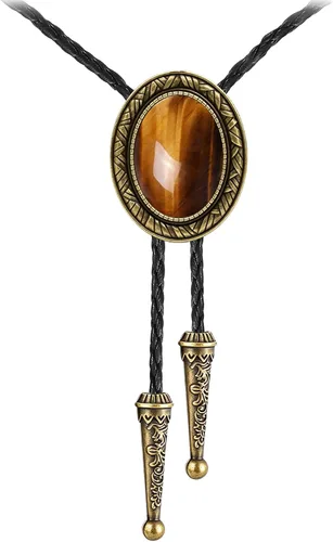 Vista 35 de Jeilwiy Corbata de bolo para hombre, corbatas vaqueras, collar de corbata #44 Elemento de sombrero de vaquero