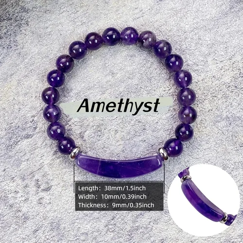 Vista 4 de EDEN'S CALL Pulsera elástica de cuentas de cristal curativo de 0.315 in para mujer