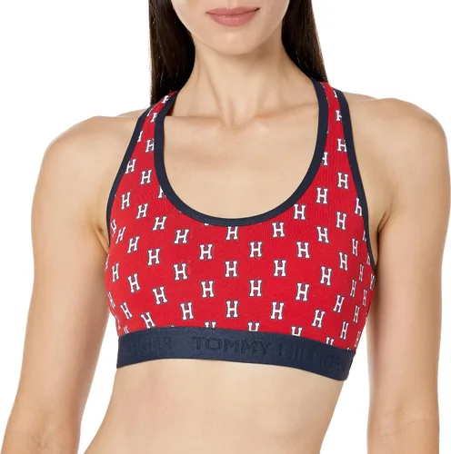 Vista 2 de Tommy Hilfiger Bralette de algodón con espalda cruzada para mujer, paquete de 2