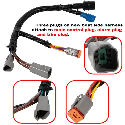 Vista 3 de Arnés adaptador de motor 423-6344, adecuado para conversión de motor Johnson/Evinrude 1976-1995 a nuevos controles
