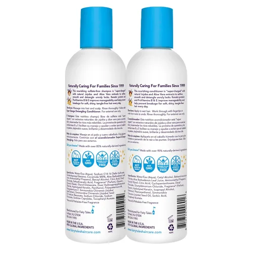 Vista 2 de Fairy Tales Tangle Tamer Champú y acondicionador desenredante para niños, ultra hidratante y protección antiencrespamiento, sin parabenos, sin