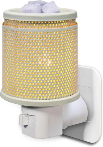 Vista 11 de CVHOMEDECO. Calentador eléctrico de cera para pared, calentador de tarta de metal doble perforado, calentador de velas decorativo para velas