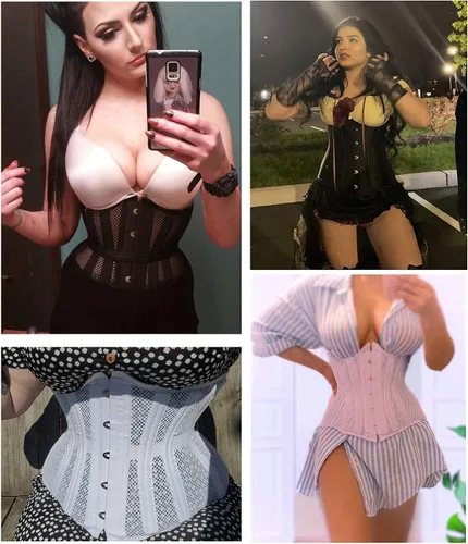 Vista 5 de SHAPERX Women 24 Double Steel-Boned Longline Heavy Duty Waist Training Corsets Shaper