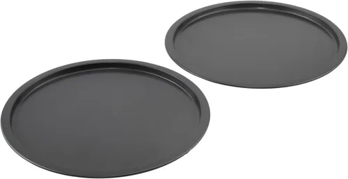 Vista 2 de GoodCook Conjunto de 2 bandejas para pizza personales antiadherentes de acero de 10", gris