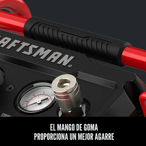 Vista 8 de CRAFTSMAN Compresor de aire, compresor de aire portátil de 2 galones, 1/3 HP máximo 125 PSI sin aceite, peso ligero con kit de accesorios de 10