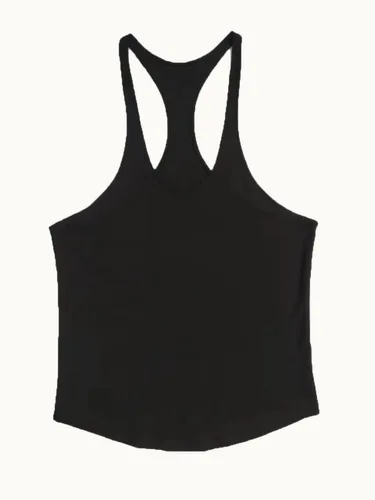 Vista 3 de Camisetas de tirantes para hombre, para culturismo, entrenamiento, gimnasio, entrenamiento, algodón, fitness, espalda en Y