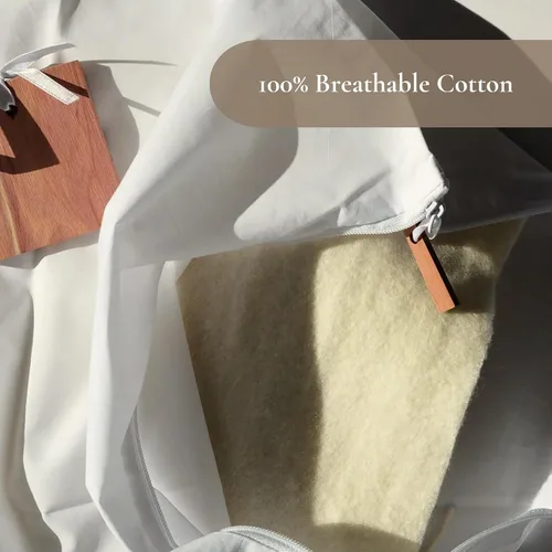 Vista 5 de Conjunto de bolsa de almacenamiento de suéter de lana de cachemira con madera de cedro integrada
