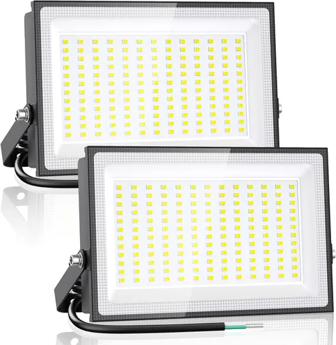 Vista 9 de Onforu Paquete de 2 luces LED de inundación para exteriores, equivalente a 500 W, 4500 lúmenes, luz de seguridad súper brillante, luz de día de 6000