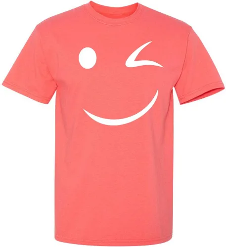 Vista 15 de Camiseta divertida con diseño de cara sonriente con texto en inglés «Happy Wink»