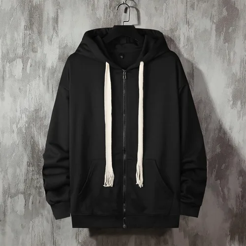 Vista 2 de GURUNVANI Chaqueta con capucha para hombre, con cremallera completa, para béisbol, ropa urbana