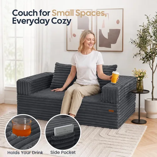 Vista 3 de COMAX Sofá cama futón, sofá cama convertible, sofás plegables sin hueso