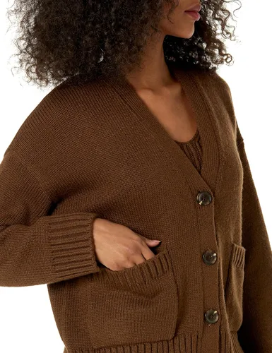 Vista 3 de The Drop Women's Brigitte Chunky Button-Front Pocket Ribbed Cardigan