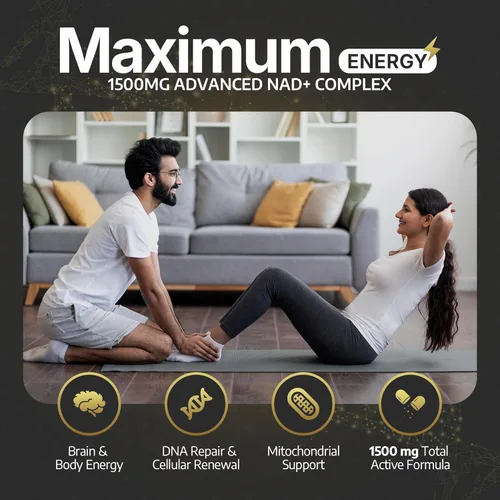 Vista 3 de Suplemento NADGENIX NAD+ - NMNH 500 mg, ribósido de nicotinamida, TMG, Resveratrol y CoQ10 - Energía celular y envejecimiento saludable - 60