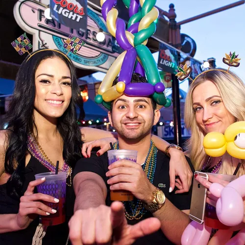 Vista 2 de YAHPERN Diademas de Mardi Gras para mujer, máscara de flor de lis, diadema de martes gordos de carnaval, accesorios para el cabello Mardi Gras