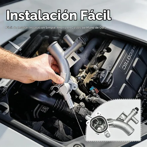 Vista 2 de Kit de salida de agua de carcasa de termostato de refrigerante del motor compatible con Chevy Cruze Sonic Trax Buick Encore 2011-2021 de 1.4 L