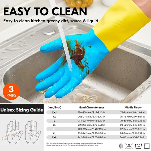 Vista 6 de Vgo... Guantes de limpieza,Lavavajillas,Cocina,Resistente,Reutilizables