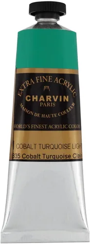 Vista 13 de Charvin Pintura acrílica profesional extrafina – verde absenta, tubo de 2.1 fl oz, pigmentos de triple fresado, resistente a la luz, pinturas