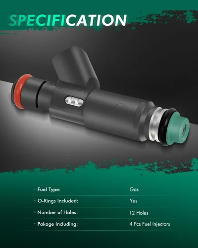 Vista 7 de Kit de inyectores, SCITOO de 12 agujeros, inyector de combustible compatible con Chevrolet Cobalt/Cobalt/HHR 06-07, Chevrolet Malibu 06-08, Pontiac